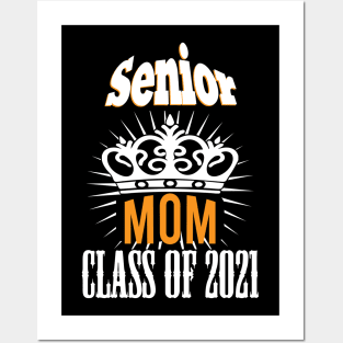 FASHGL Senior Mom T-Shirt Women Class of 2021 Tee Cute Heart Posters and Art